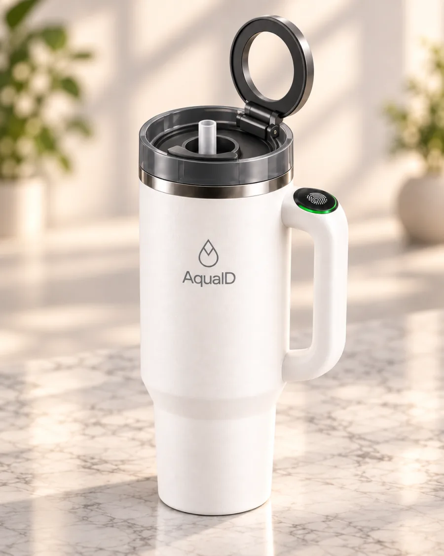 AquaID smart tumbler in White